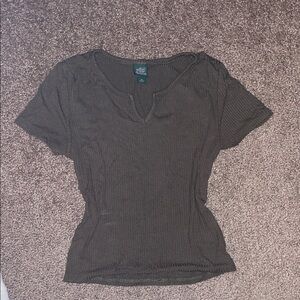 Wild Fable Black Ribbed Short Sleeve Top